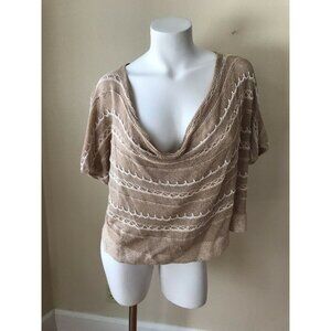 KNITTED AND KNOTTED Beige White Open Knit